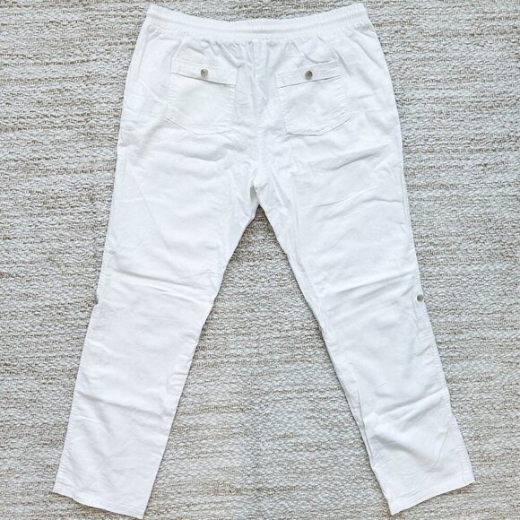 LV96 White Linen Pants XL – Adjustable Length - Picture 3 of 6